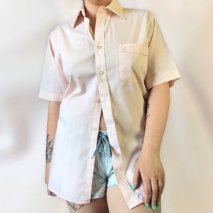 Vintage Pierre Cardin Pink Button Down Short Sleeve Shirt